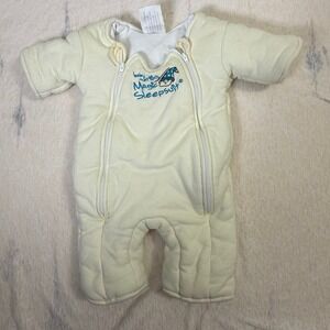 Baby Merlin Magic Sleepsuit Small 3-6 Months Cream Cotton Zip Sleep Sack